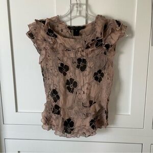 Floral Ruffle Sleeve Top